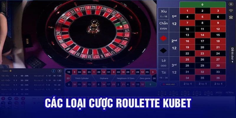 Các cửa cược khủng của roulette kubet